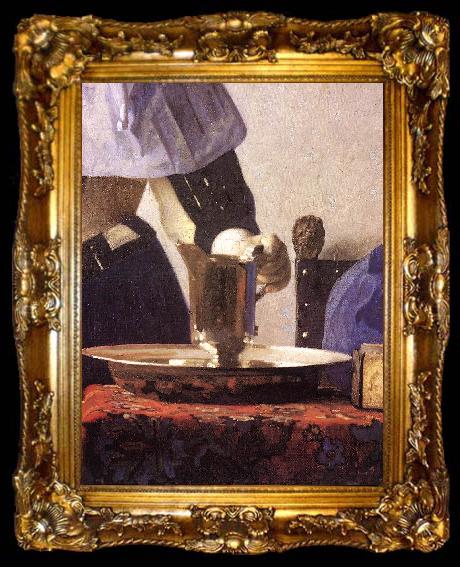 framed  VERMEER VAN DELFT, Jan Young Woman with a Water Jug (detail) re, ta009-2